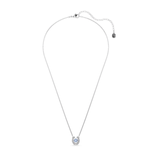 Symbolica pendant, Round cut, Pavé, Horse shoe, Blue, Rhodium plated