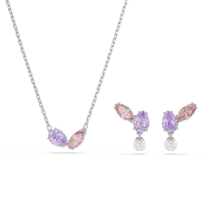 Ariana Grande x Swarovski set, Mixed cuts, Multicolored, Rhodium plated