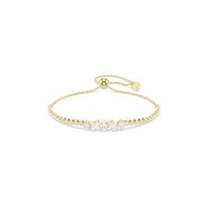 Mesmera bracelet, Mixed cuts, White, 18K gold finish