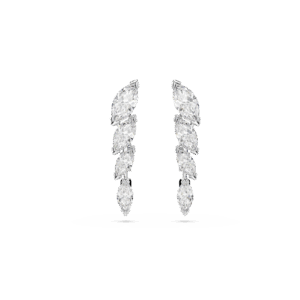 Mesmera earrings, Marquise cut, White, Rhodium plated