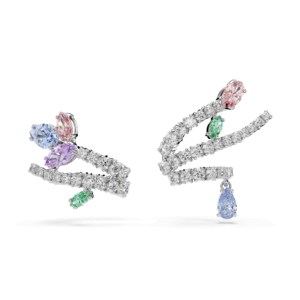 Ariana Grande x Swarovski ear cuffs, Mixed cuts, Multicolored, Rhodium plated