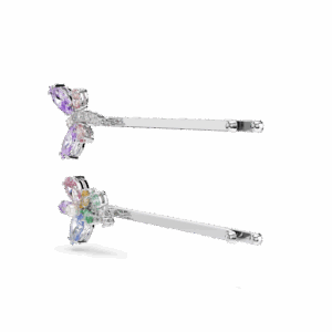 Ariana Grande x Swarovski hair pin, Mixed cuts, Dragonfly, Flower, Multicolored, Rhodium plated