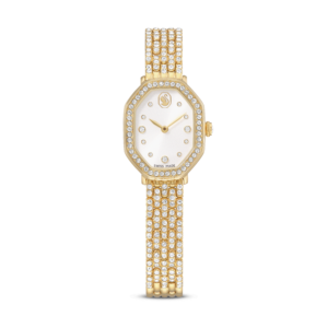 Dextera octagon watch, Swiss Made, Metal bracelet, Gold tone, Gold-tone finish