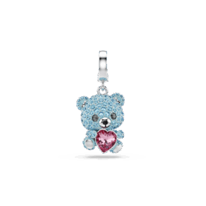 Idyllia charm, Mixed cuts, Teddy, Blue, Rhodium plated