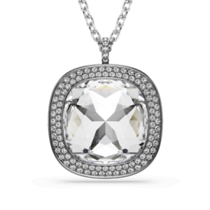 Una Angelic pendant and brooch, Cushion cut, White, Mixed Plating