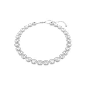 Una Angelic necklace, Cushion cut, White, Rhodium plated