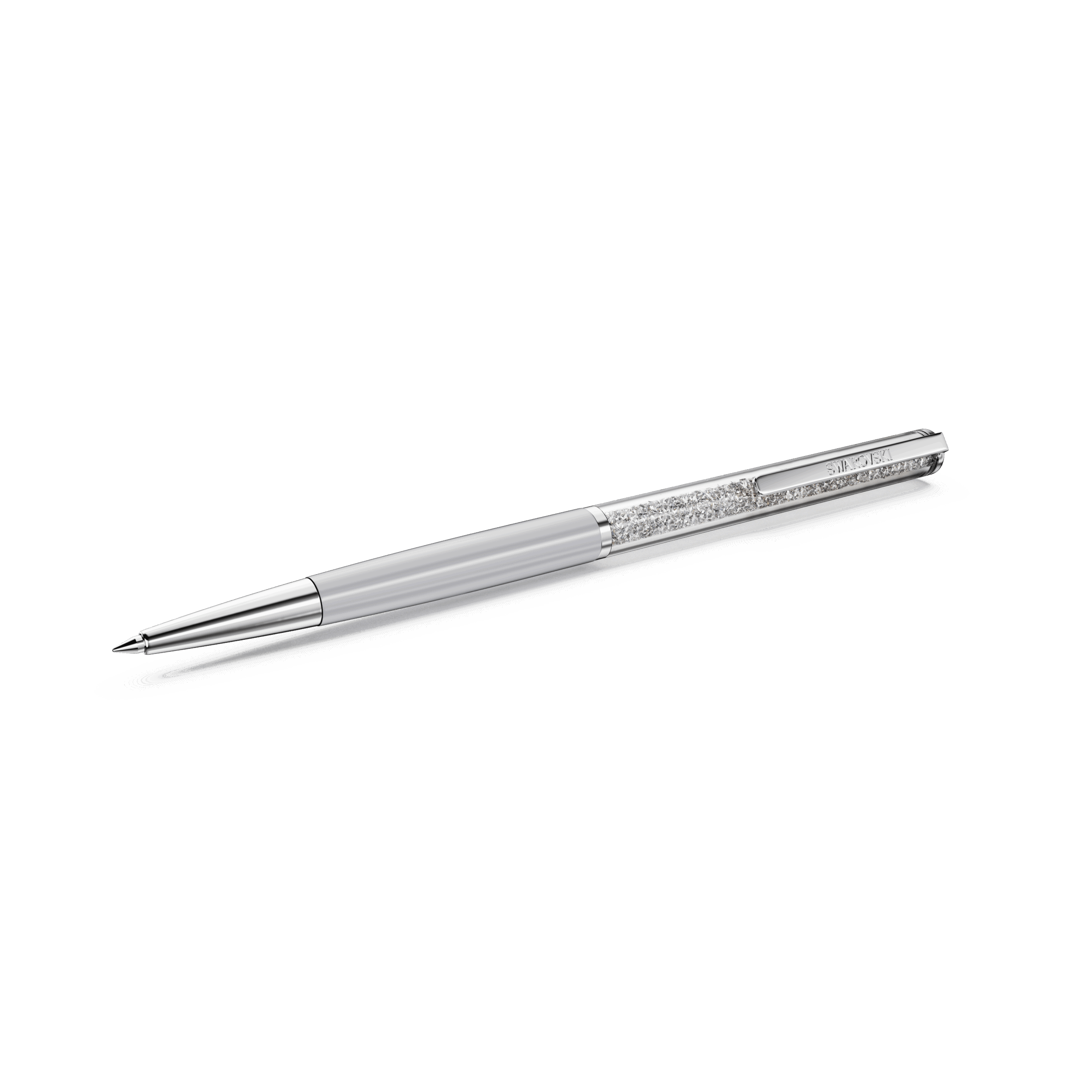 Crystalline ballpoint pen, Gray, Gray lacquered, Chrome Plated