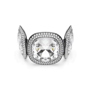 Una Angelic bracelet, Cushion cut, White, Ruthenium plated