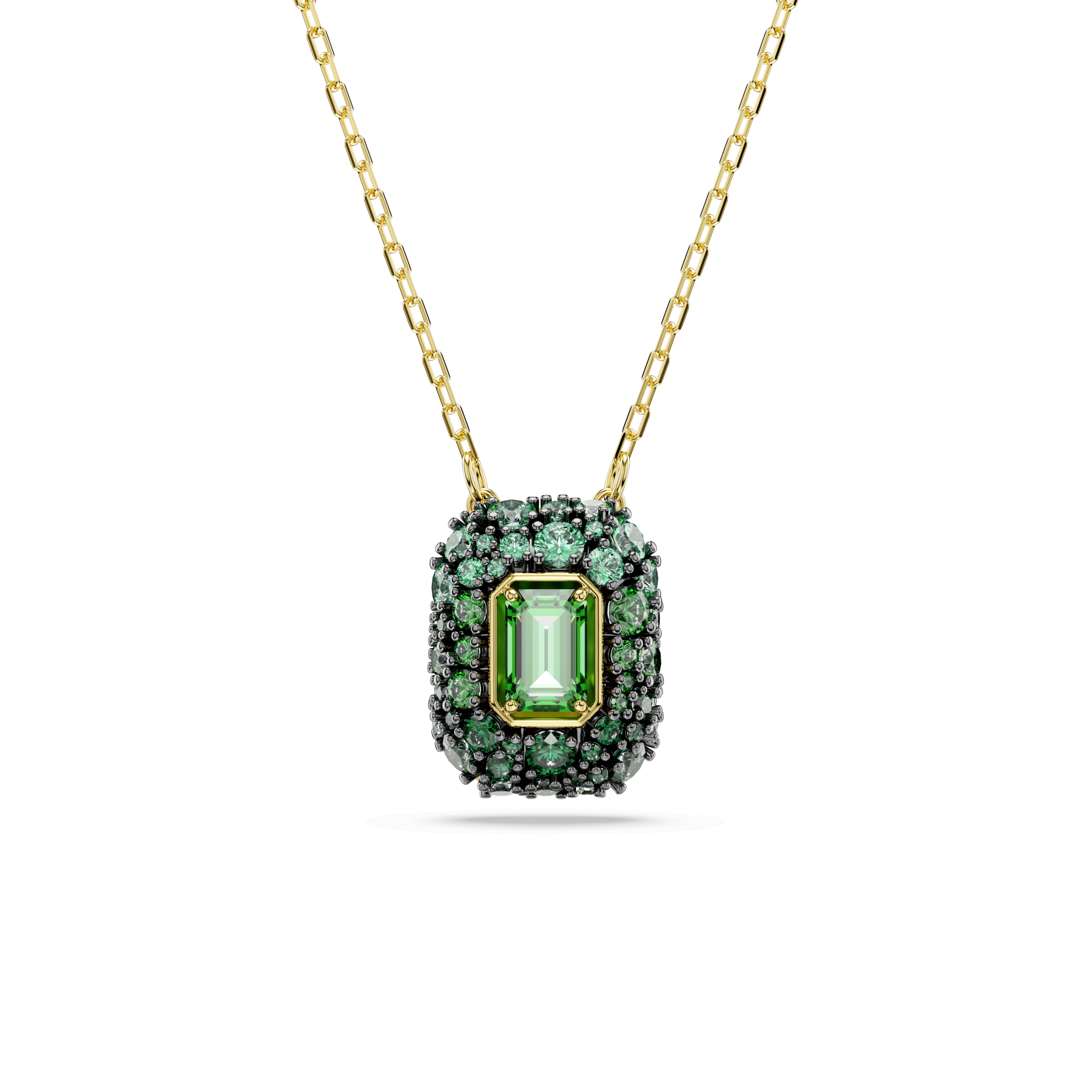 Sublima pendant, Octagon cut, Green, 18K gold finish