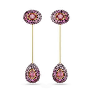 Sublima drop earrings, Pear cut, Red, 18K gold finish