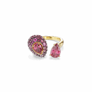 Sublima cocktail ring, Pear cut, Red, 18K gold finish