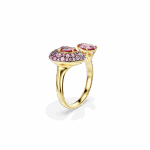 Sublima cocktail ring, Pear cut, Red, 18K gold finish