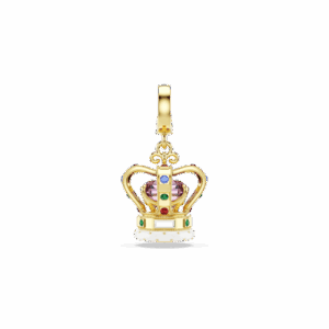 Minions Crown charm, Mixed cuts, Multicolored, Gold-tone plated