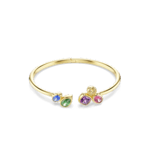 Imber bangle, Mixed cuts, Multicolored, 18K gold finish
