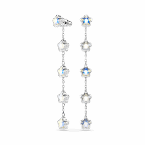Chroma earrings, Mixed cuts, Star, White, Rhodium plated