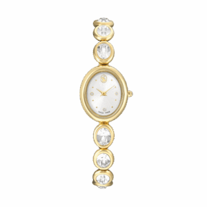 Imber oval watch, Swiss Made, Metal bracelet, Gold tone, Gold-tone finish