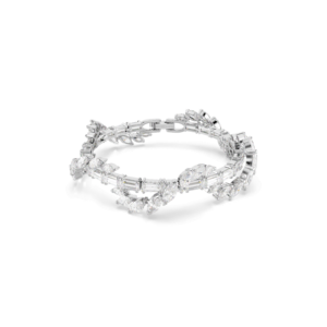 Mesmera bracelet, Mixed cuts, White, Rhodium plated