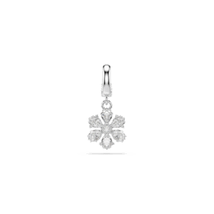 Idyllia charm, Mixed cuts, Snowflake, White, Rhodium plated