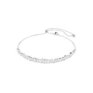 Mesmera choker, Marquise cut, White, Rhodium plated