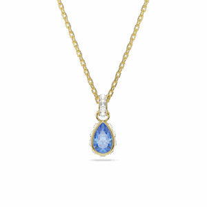 Chroma pendant, Pear cut, Blue, 18K gold finish