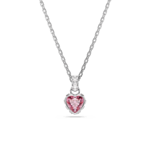 Chroma pendant, Mixed cuts, Pink, Rhodium plated