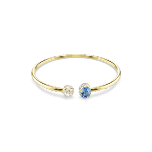 Chroma bangle, Mixed cuts, Multicolored, 18K gold finish