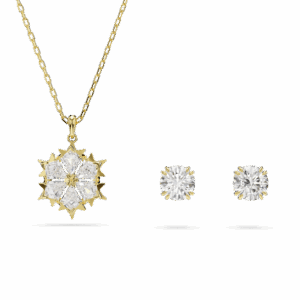 Magic set, Set (2), Mixed cuts, Snowflake, White, 18K gold finish