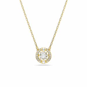 Una Angelic pendant, Mixed cuts, White, 18K gold finish