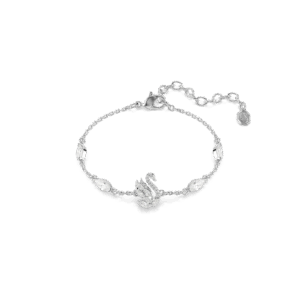 Swan bracelet, Mixed cuts, Swan, White, Rhodium plated