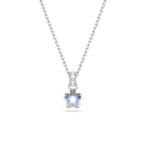 Chroma pendant, Mixed cuts, Star, White, Rhodium plated