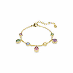Imber bracelet, Mixed cuts, Multicolored, 18K gold finish