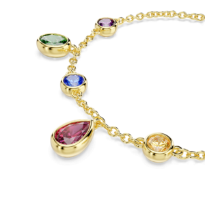 Imber bracelet, Mixed cuts, Multicolored, 18K gold finish