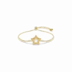 Sublima bracelet, Round cut, Star, Multicolored, 18K gold finish
