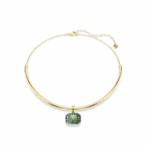 Sublima choker, Octagon cut, Green, 18K gold finish