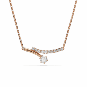 Matrix necklace, Round cut, White, 18K rose gold finish
