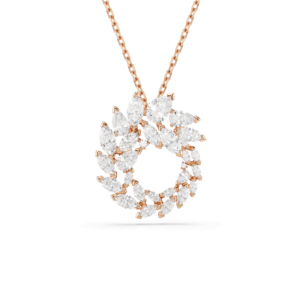 Mesmera pendant, Marquise cut, White, 18K rose gold finish