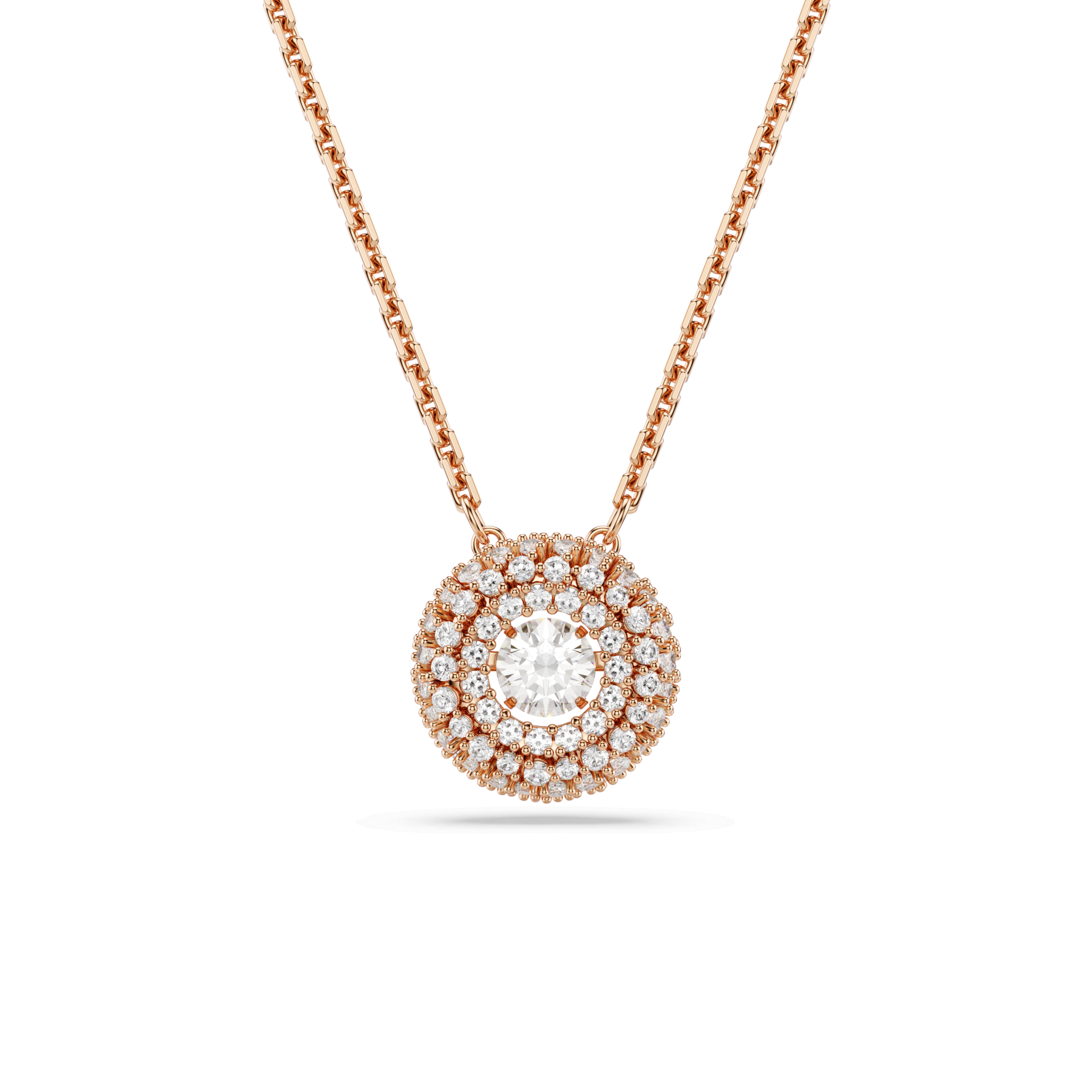 Sublima pendant, Round cut, White, 18K rose gold finish