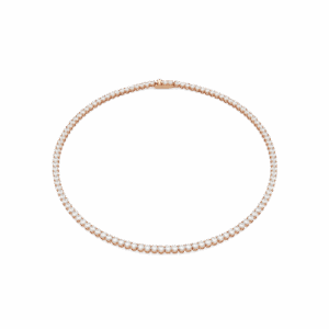 Matrix Tennis necklace, Round cut, White, 18K rose gold finish