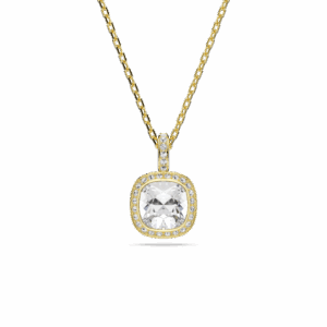 Una Angelic pendant, Cushion cut, White, 18K gold finish