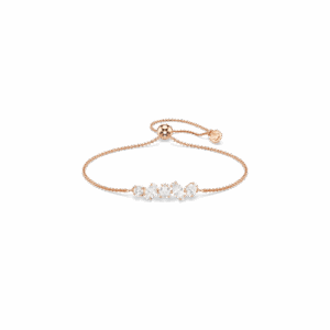 Mesmera bracelet, Mixed cuts, White, 18K rose gold finish