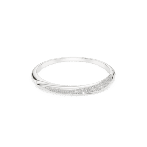 Classica bangle, Round cut, White, Sterling silver