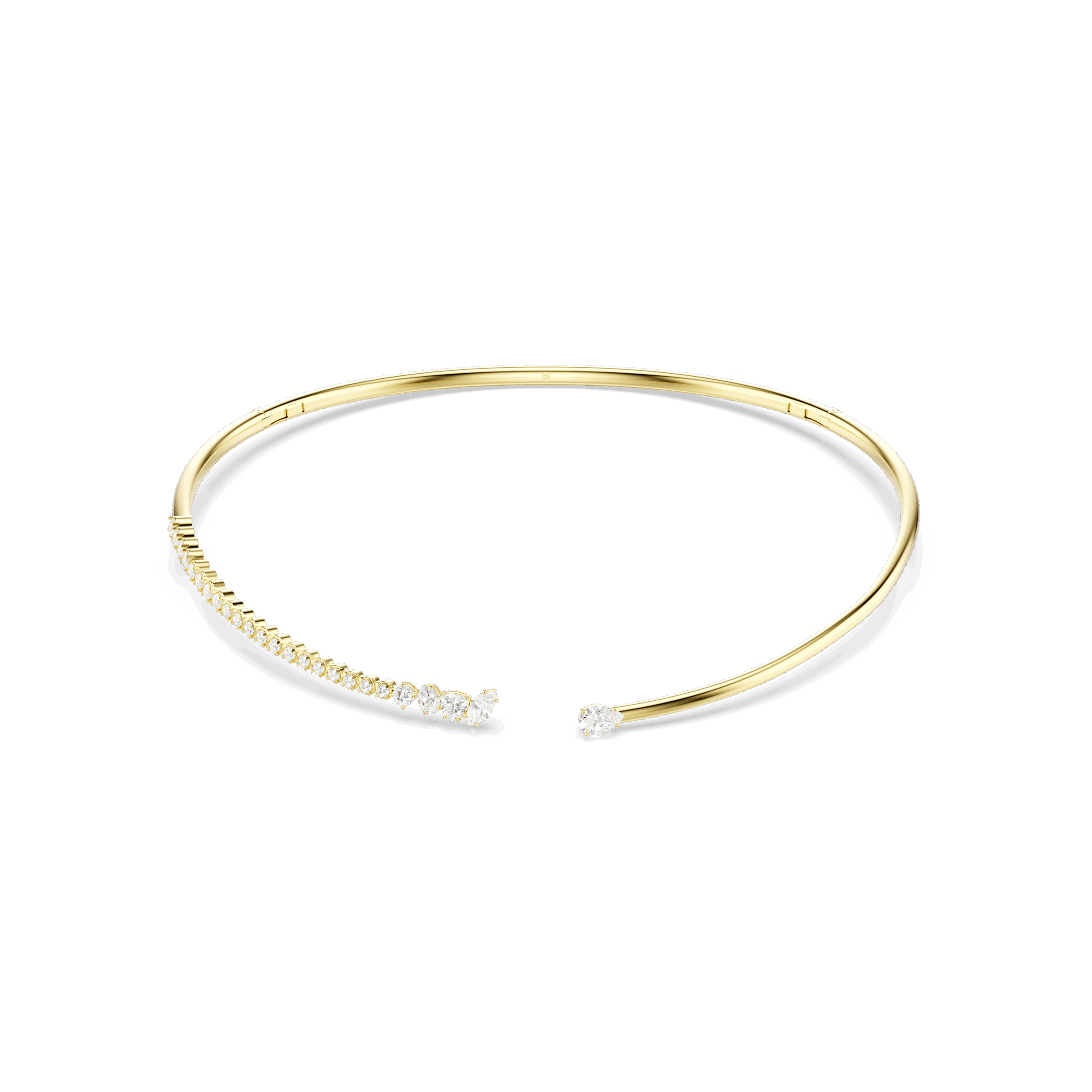 Mesmera choker, Mixed cuts, White, 18K gold finish