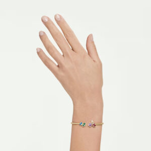Imber bangle, Mixed cuts, Multicolored, 18K gold finish