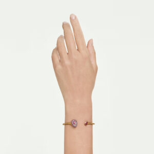 Sublima bangle, Pear cut, Red, 18K gold finish