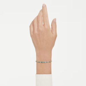 Imber bracelet, Round cut, Blue, 18K gold finish