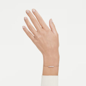 Mesmera bracelet, Mixed cuts, White, 18K rose gold finish