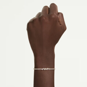 Mesmera bracelet, Mixed cuts, White, 18K gold finish