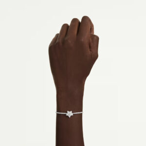Sublima bracelet, Round cut, Star, White, Rhodium plated