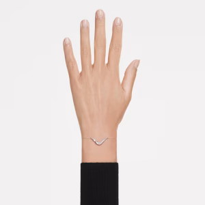 Classica bracelet, Round cut, White, Sterling silver