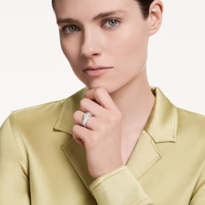 Classica cocktail ring, Round cut, White, Sterling silver